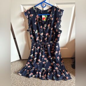 Floral Dress in Navy Blue